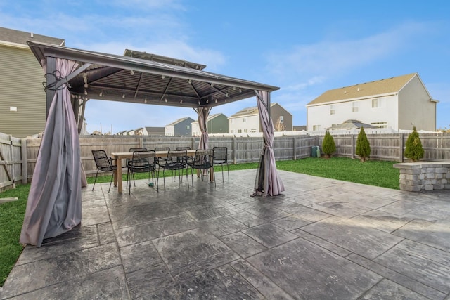 view of patio / terrace featuring a gazebo