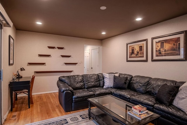 living room featuring light hardwood / wood-style floors