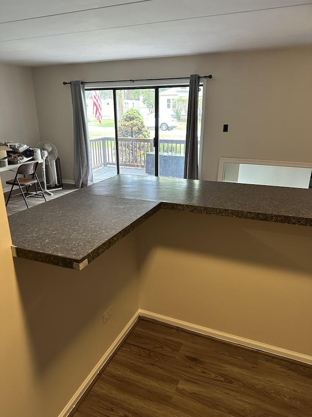 kitchen featuring dark hardwood / wood-style flooring