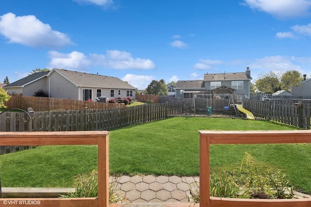 view of yard featuring a playground