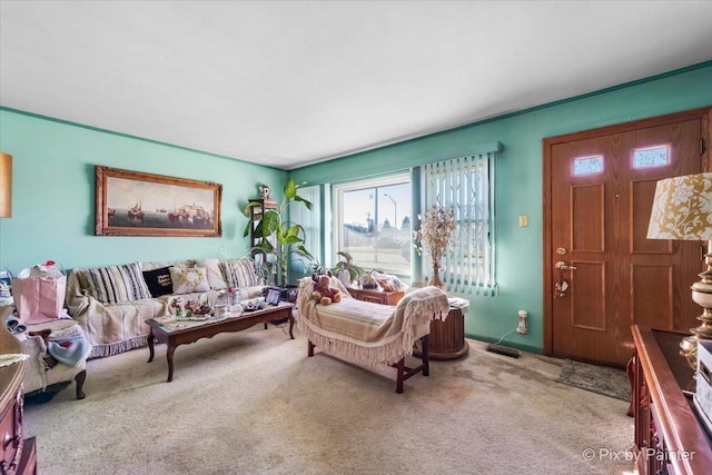 view of carpeted living room