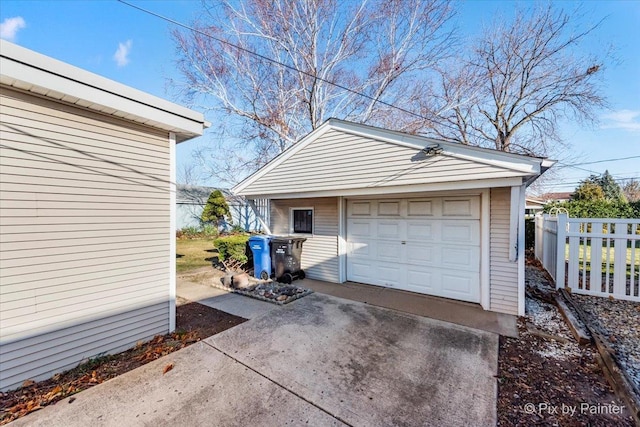 view of garage