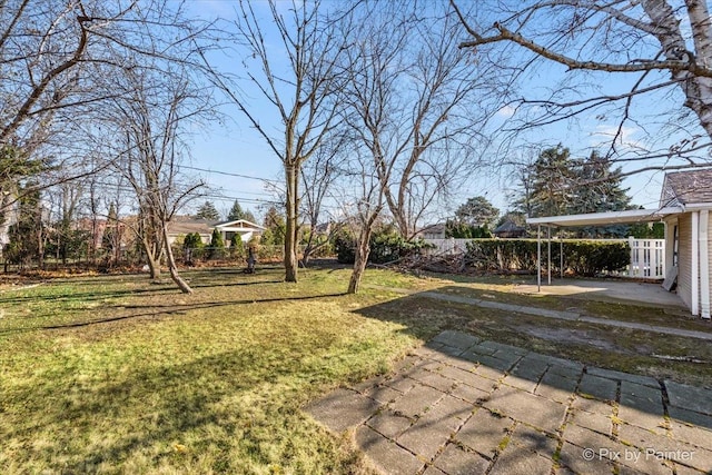 view of yard with a patio