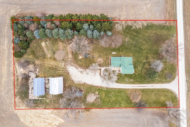 drone / aerial view featuring a rural view