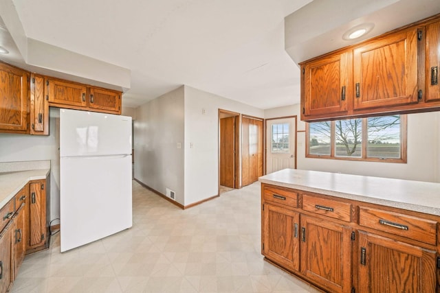 kitchen with white refrigerator