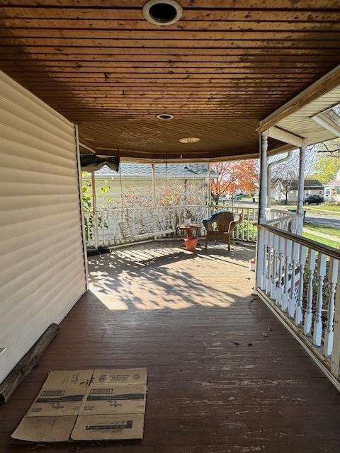 deck with covered porch