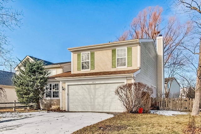 view of front of house with a garage