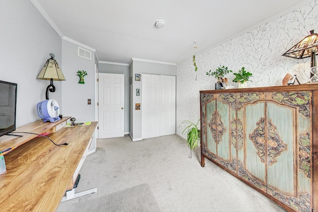 interior space with ornamental molding