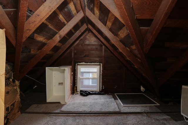 view of unfinished attic