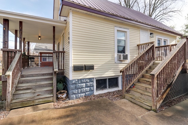 back of house with covered porch