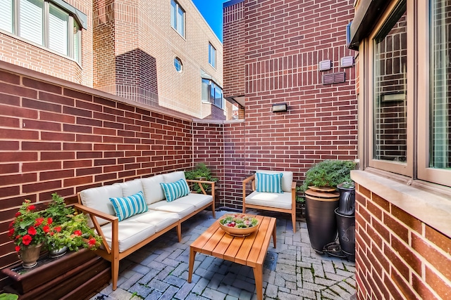 view of patio with an outdoor living space