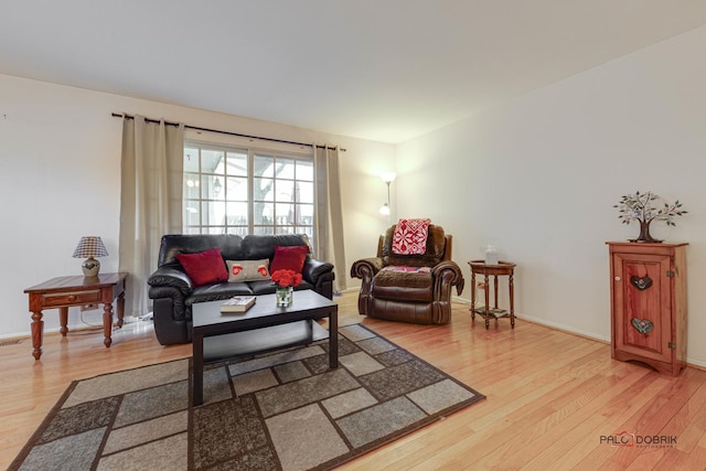 living room featuring hardwood / wood-style floors