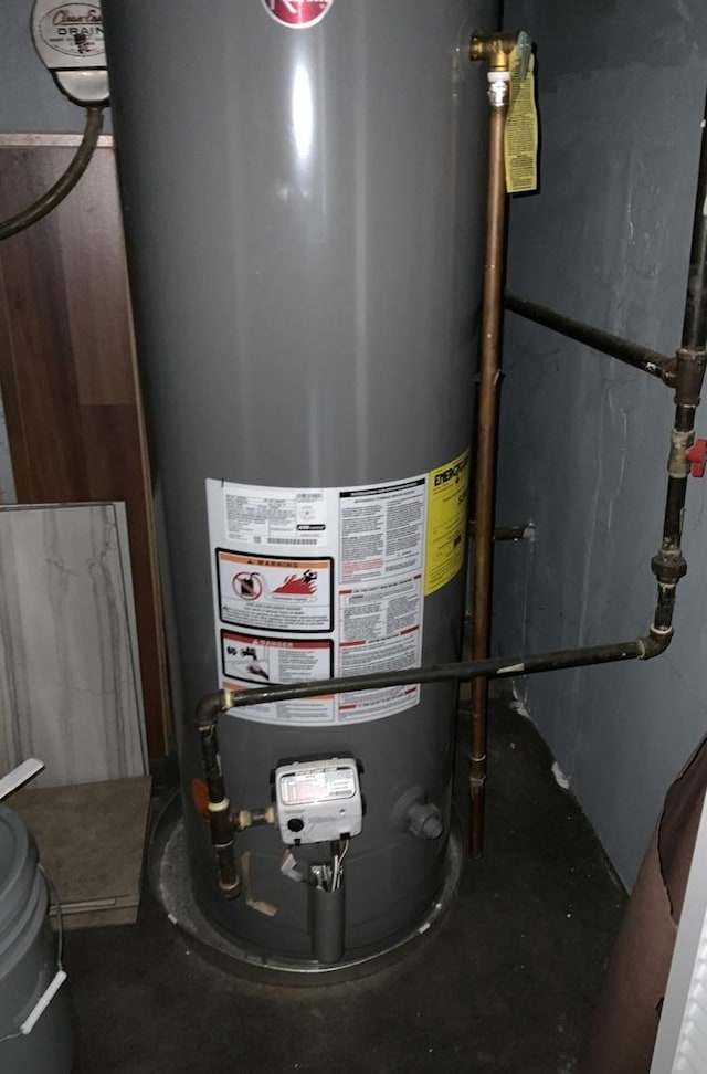 utilities featuring gas water heater