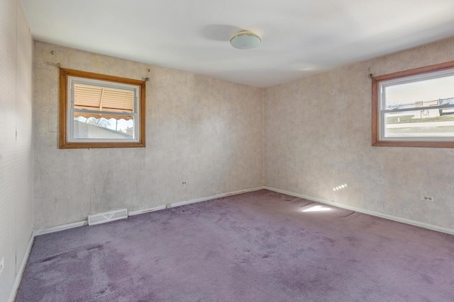 carpeted spare room with a healthy amount of sunlight