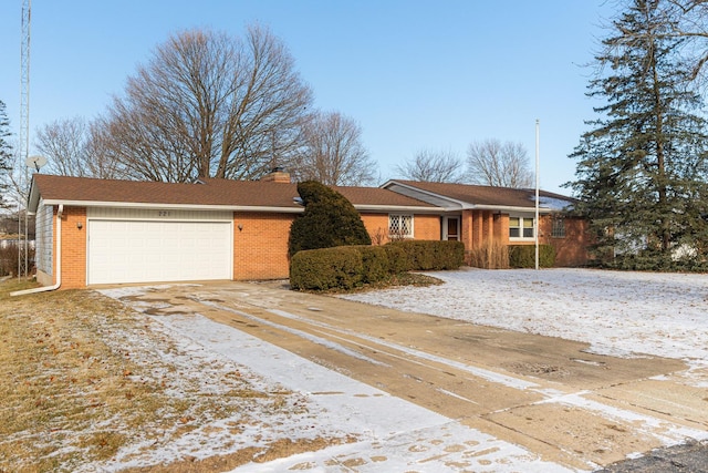 single story home with a garage