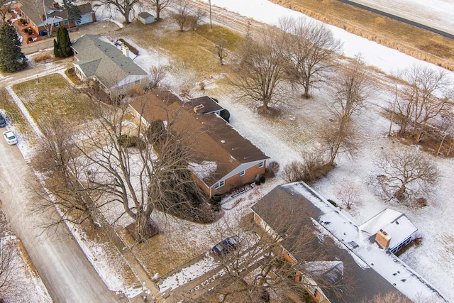 view of snowy aerial view