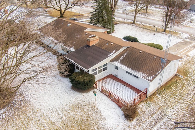 view of snowy aerial view