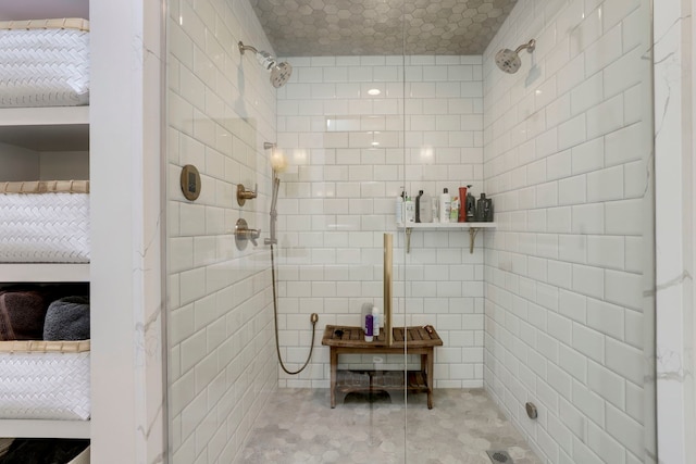 bathroom with a shower