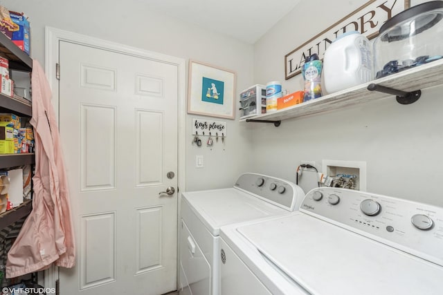 washroom featuring separate washer and dryer