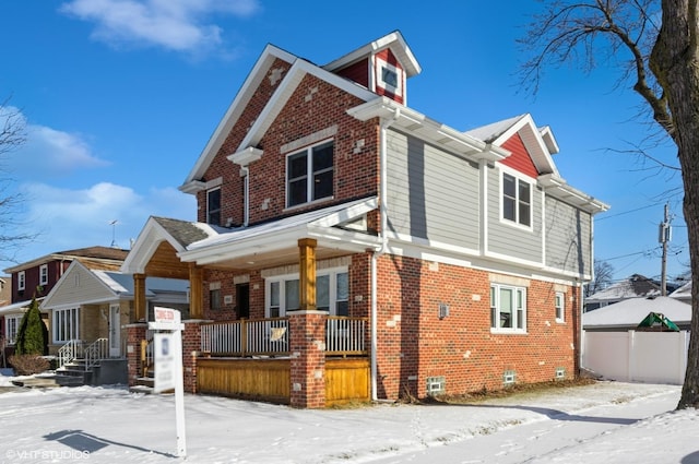 view of front of house with a porch