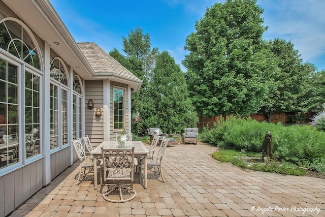 35161 N Indian Trl, Ingleside, IL 60041 - view of patio / terrace with outdoor dining space and fence