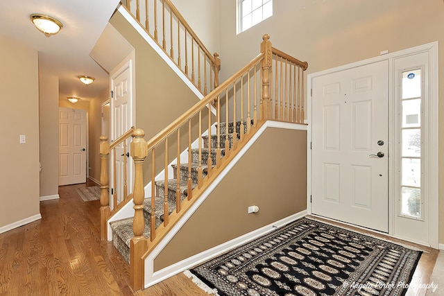 entrance foyer with wood-type flooring