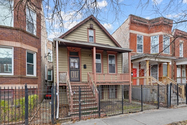 view of front of home with covered porch