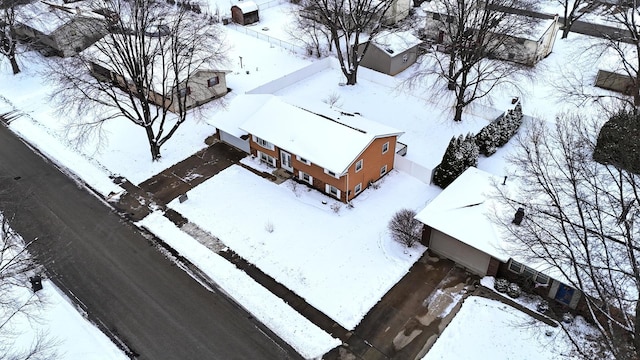 view of snowy aerial view