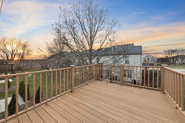 view of deck at dusk