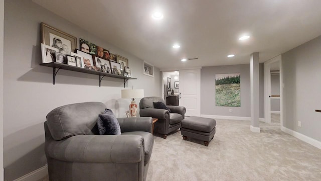 view of carpeted cinema room