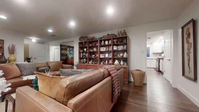 living room featuring hardwood / wood-style flooring