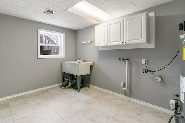 washroom with cabinets