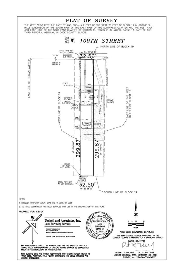 3327 W 109th St, Chicago IL, 60655 land for sale