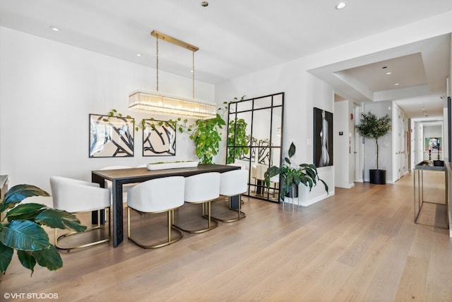 dining room with light hardwood / wood-style floors