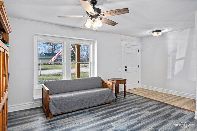 dining area with dark hardwood / wood-style floors