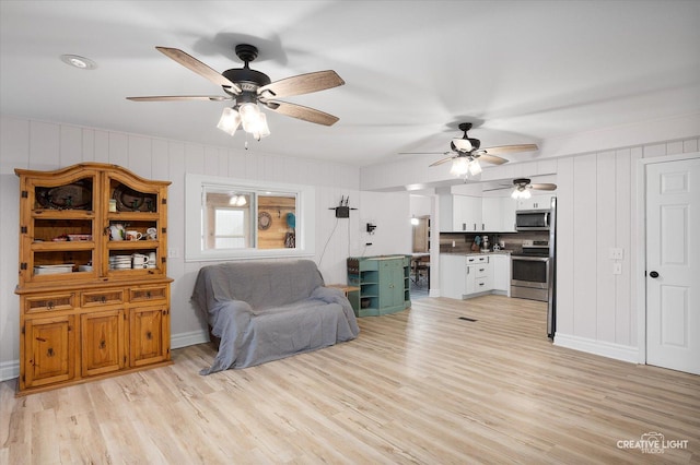 living room featuring light hardwood / wood-style floors