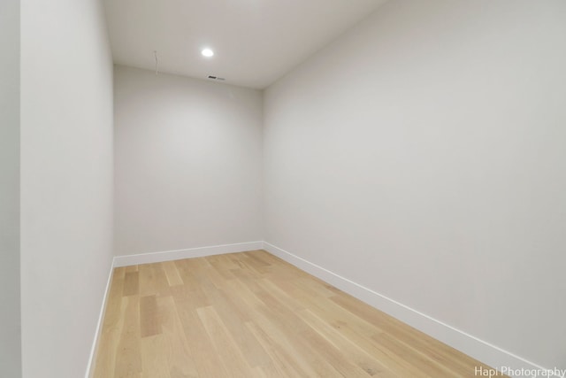 empty room with light wood-type flooring