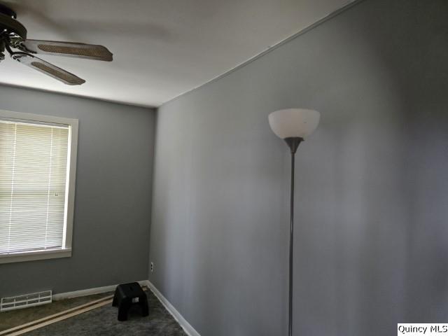 details featuring carpet flooring and ceiling fan