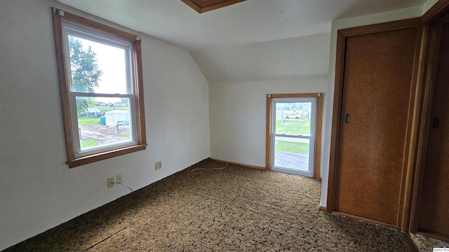 additional living space with lofted ceiling