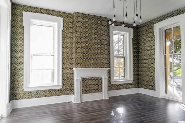 interior space featuring dark wood-type flooring