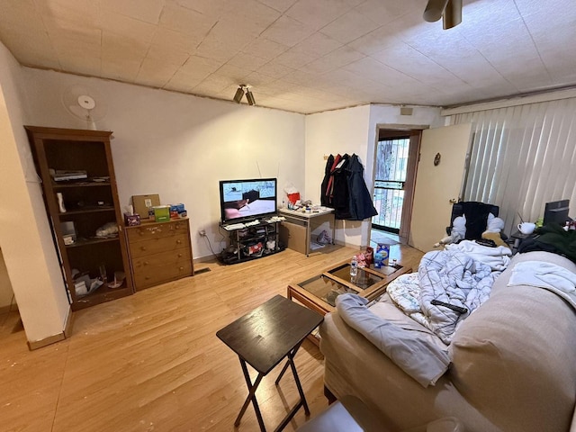 living room with wood-type flooring