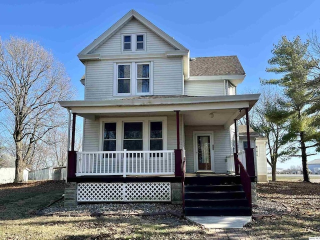 view of front of property with covered porch