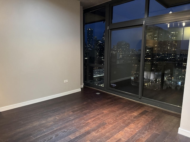 empty room featuring dark hardwood / wood-style floors