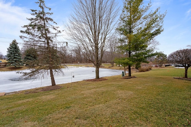 view of yard featuring a water view