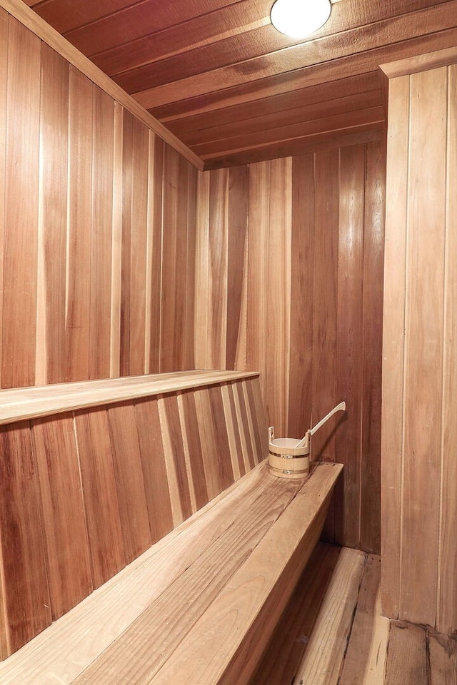 view of sauna