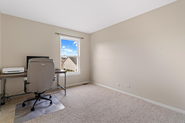 view of carpeted office