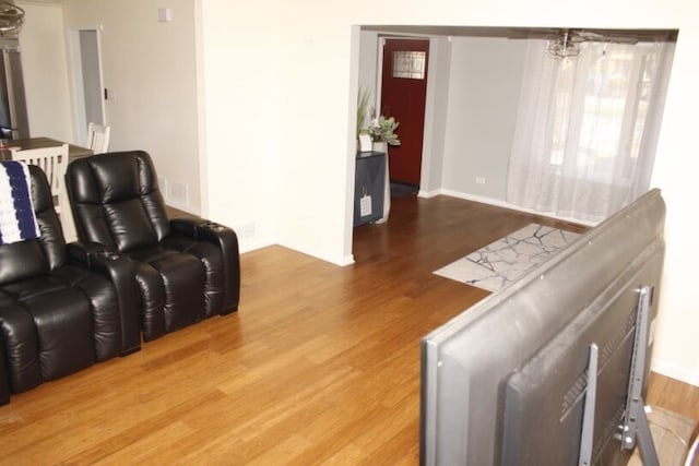 living room featuring hardwood / wood-style floors