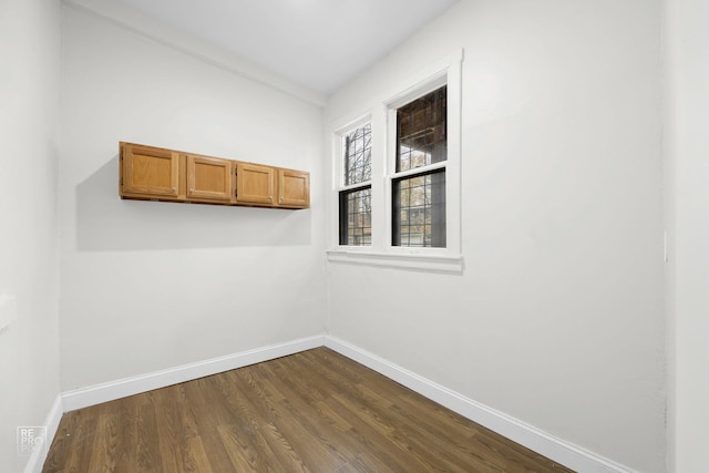 empty room featuring wood-type flooring