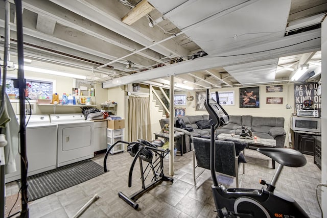 interior space with independent washer and dryer