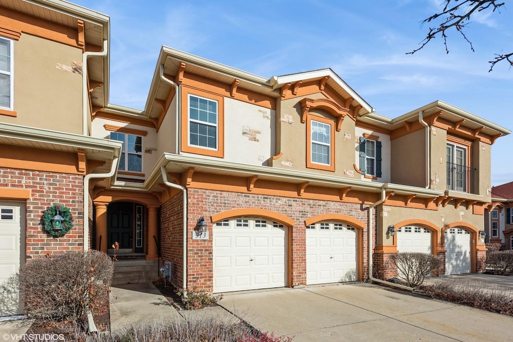 view of property with a garage